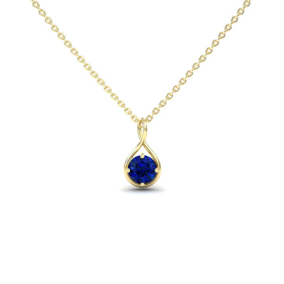 Lab Grown Blue Sapphire Infinity Teardrop Necklace