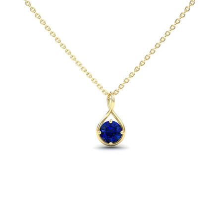 Lab Grown Blue Sapphire Infinity Teardrop Necklace - Paulina