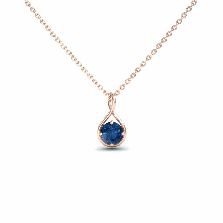 London Blue Topaz Infinity Teardrop Necklace - Paulina