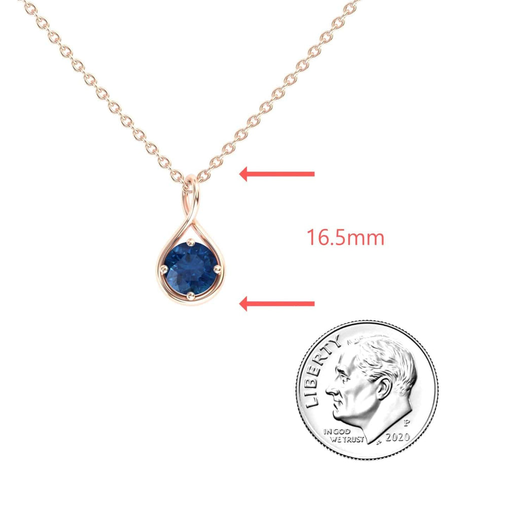 London Blue Topaz Infinity Teardrop Necklace - Paulina