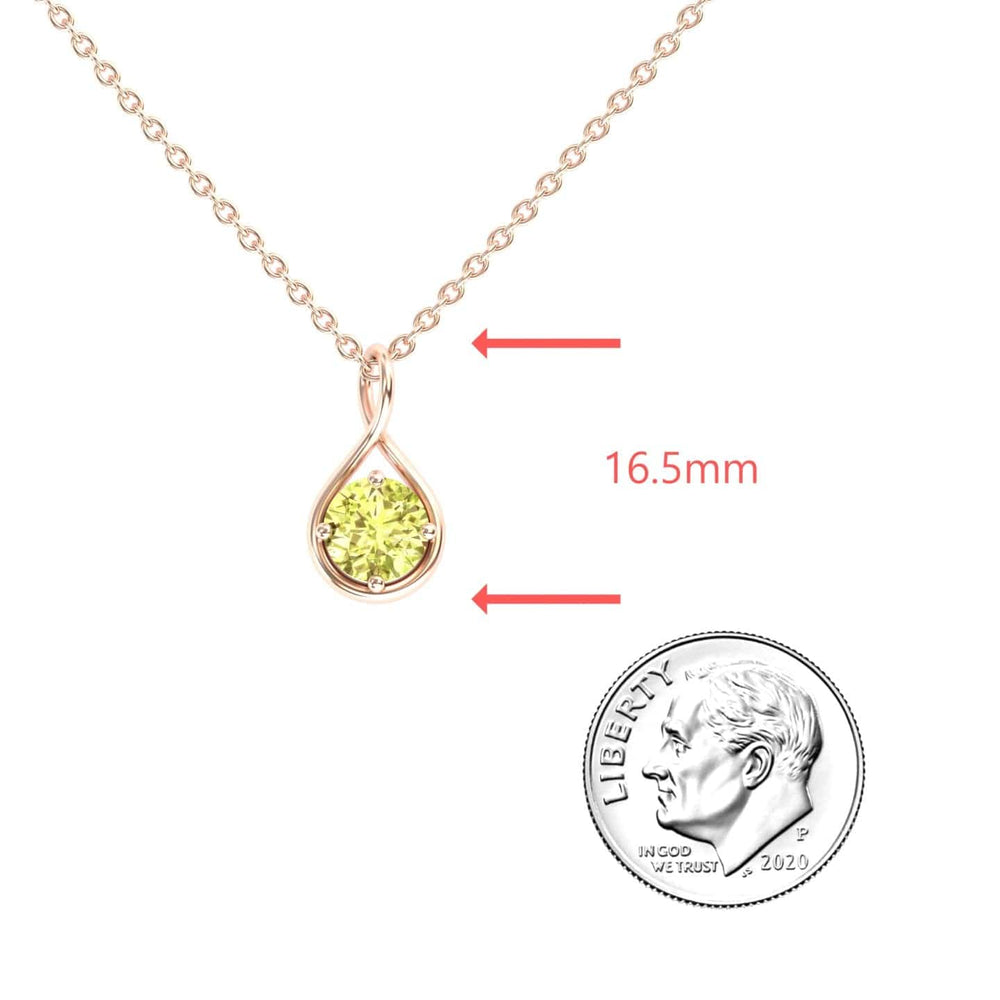Lemon Citrine Infinity Teardrop Necklace - Paulina