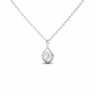 Lab Grown White Diamond Infinity Teardrop Necklace