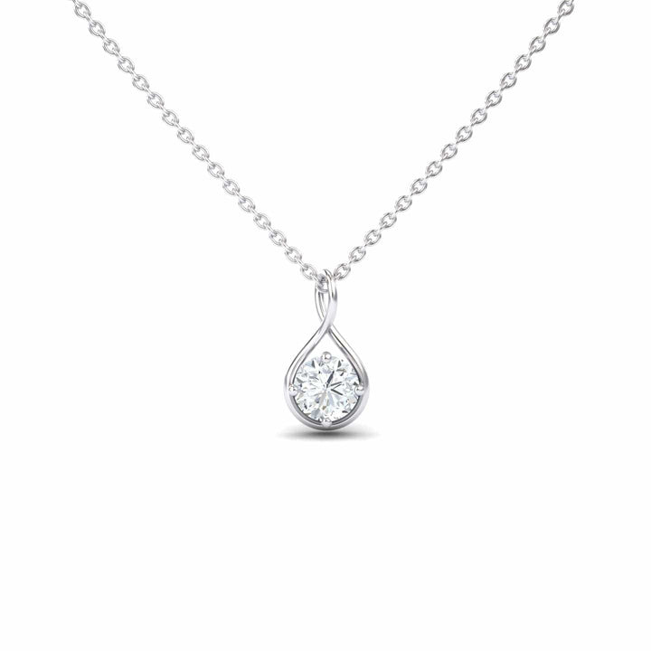 Lab Grown White Diamond Infinity Teardrop Necklace - Paulina