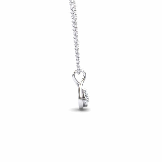 Lab Grown White Diamond Infinity Teardrop Necklace - Paulina