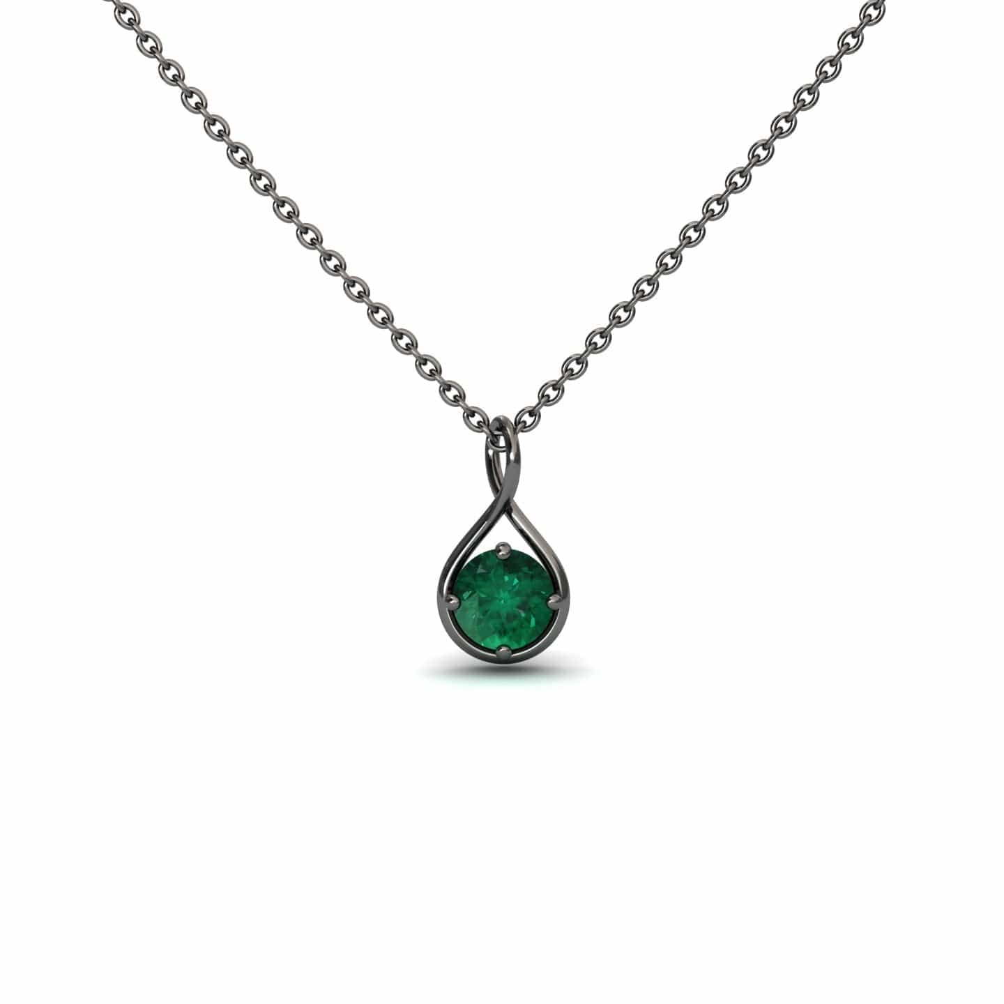 Emerald Infinity Teardrop Necklace - Paulina