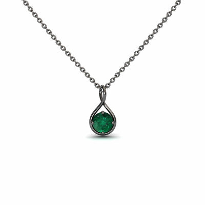 Emerald Infinity Teardrop Necklace