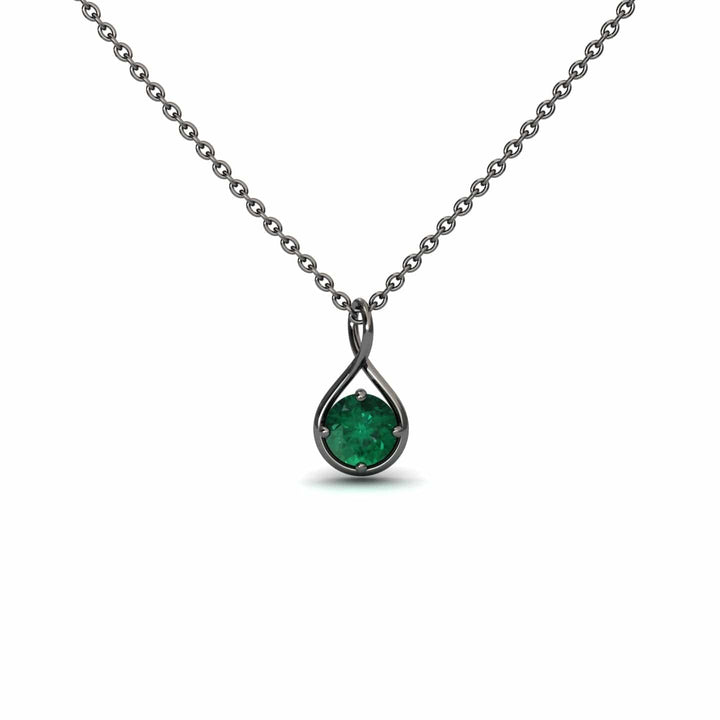 Emerald Infinity Teardrop Necklace - Paulina