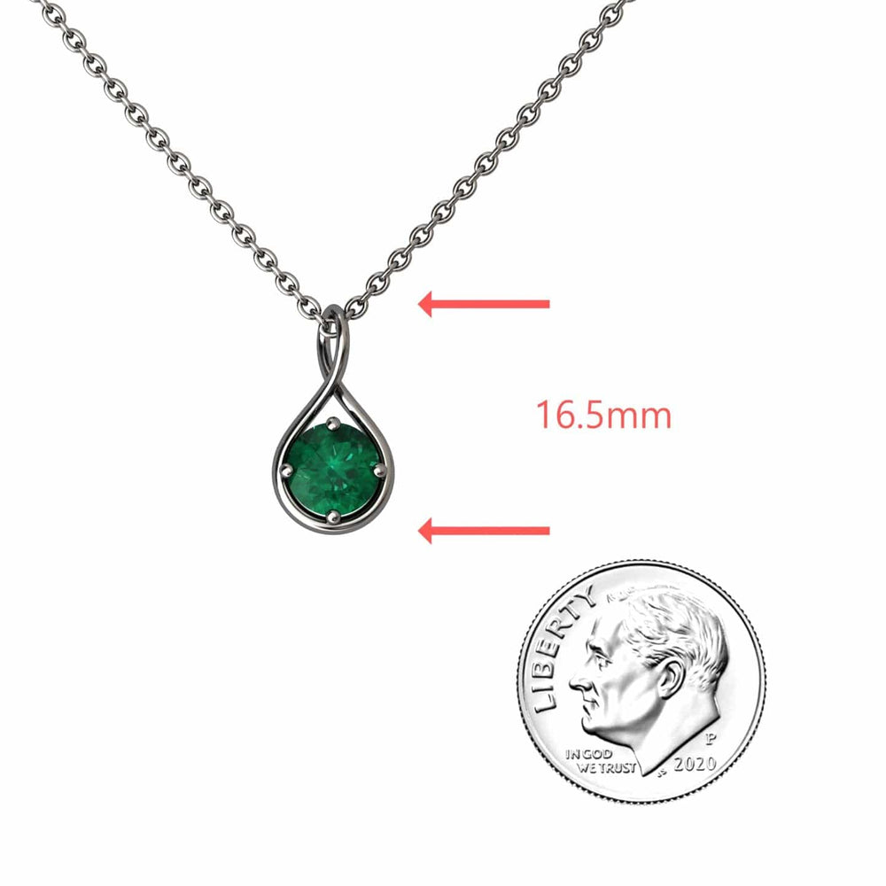Emerald Infinity Teardrop Necklace - Paulina
