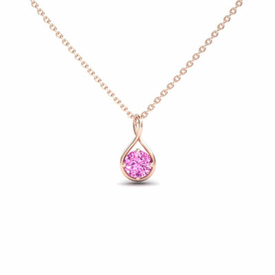 Lab Grown Pink Sapphire Infinity Teardrop Necklace