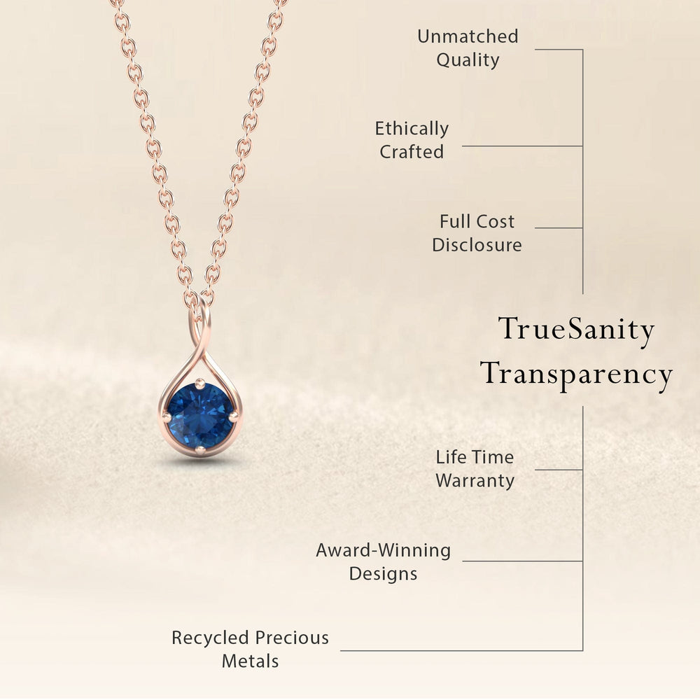 London Blue Topaz Infinity Teardrop Necklace - Paulina