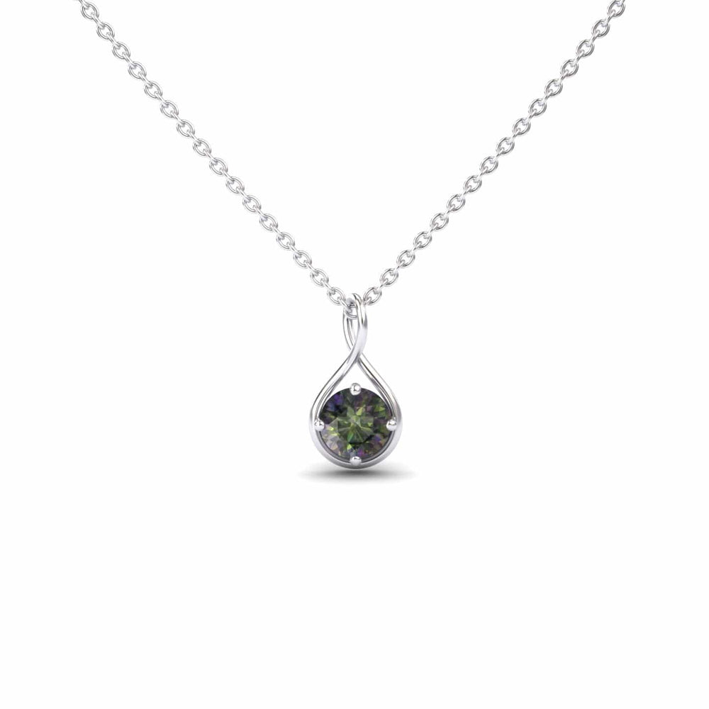 Mystic Green Topaz Infinity Teardrop Necklace - Paulina