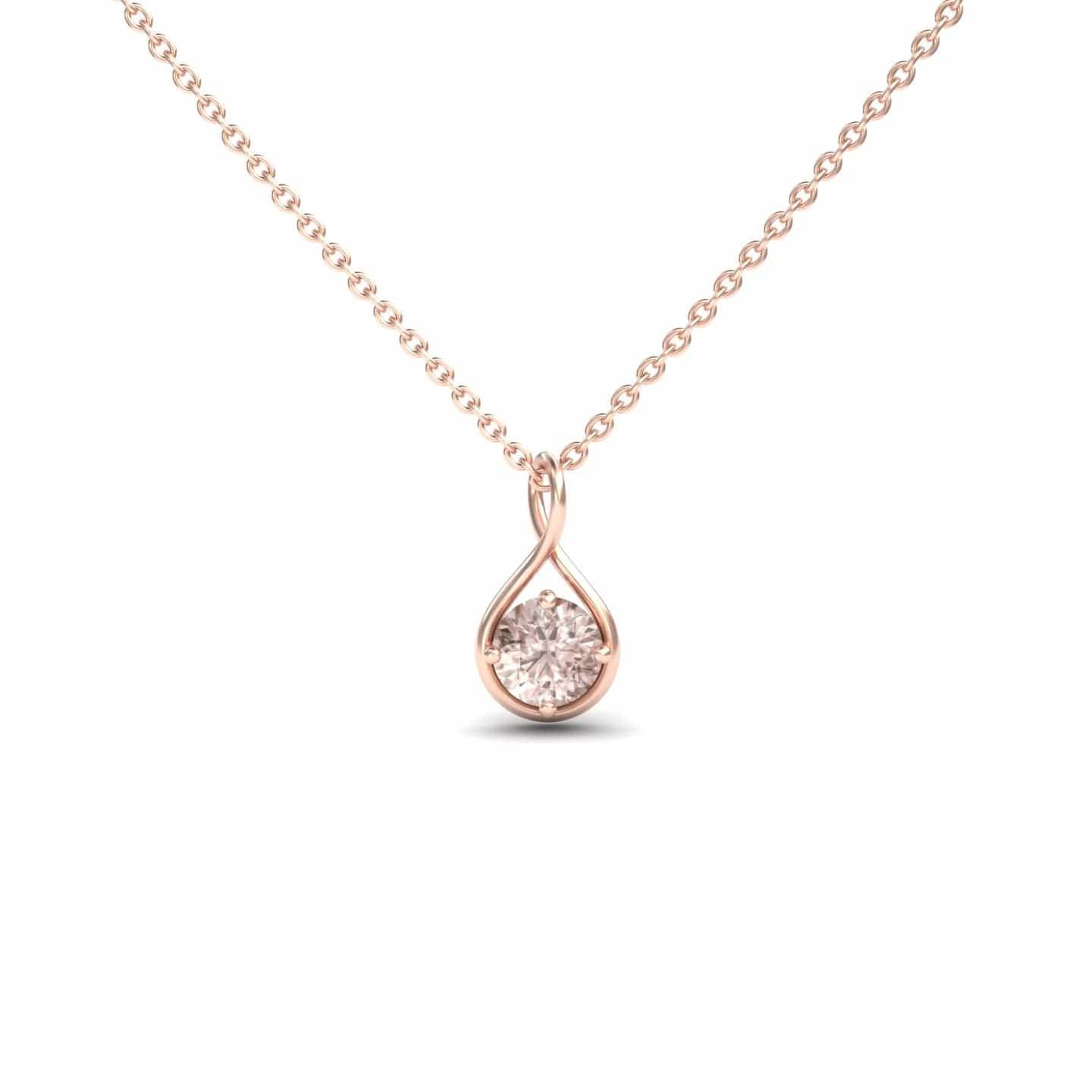 Morganite Infinity Teardrop Necklace - Paulina