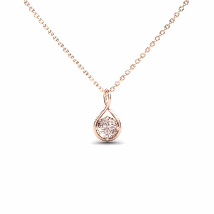 Morganite Infinity Teardrop Necklace - Paulina