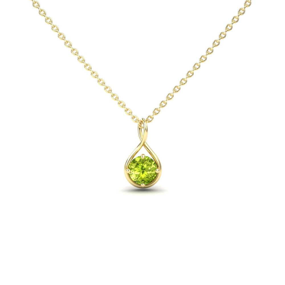 Peridot Infinity Teardrop Necklace - Paulina