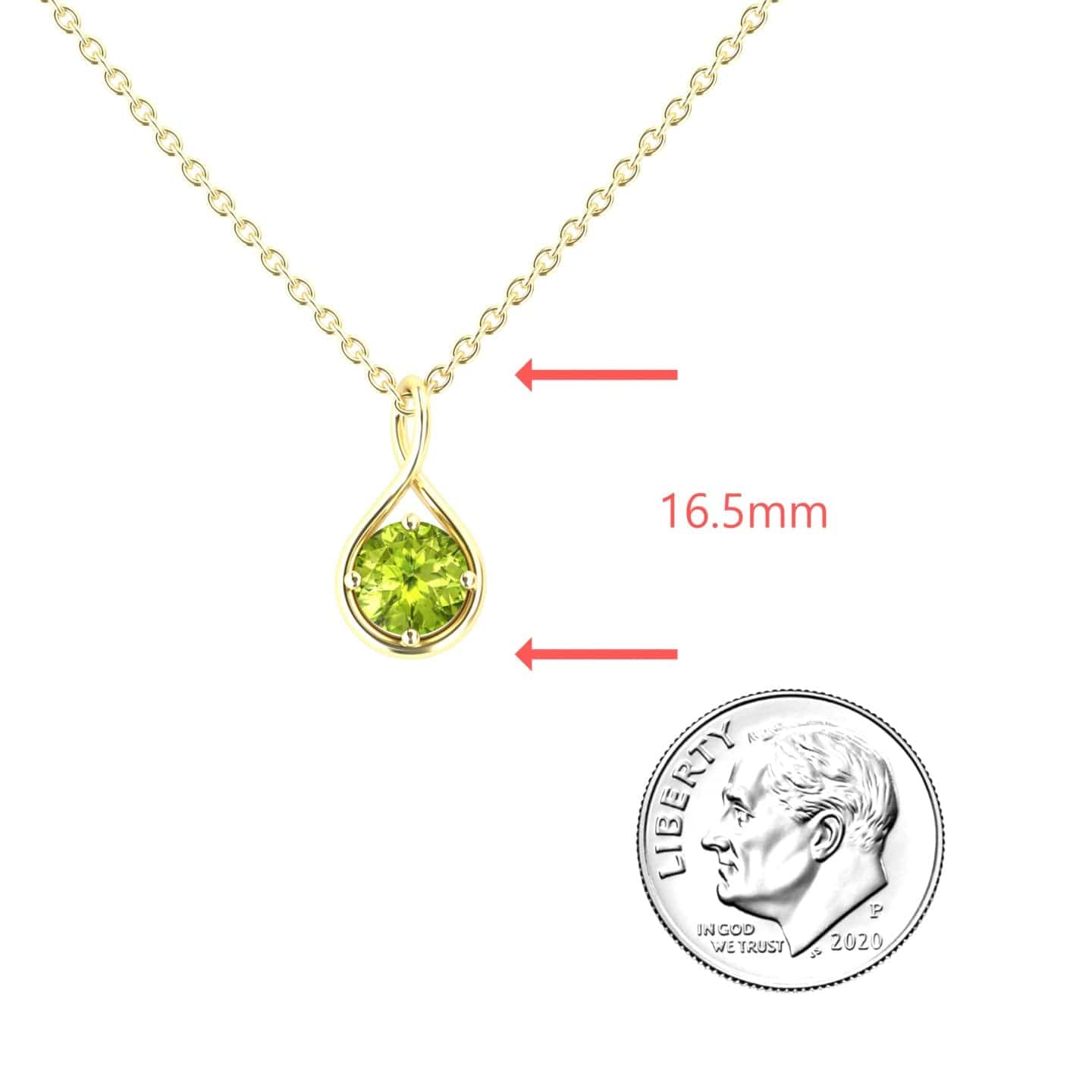 Peridot Infinity Teardrop Necklace - Paulina
