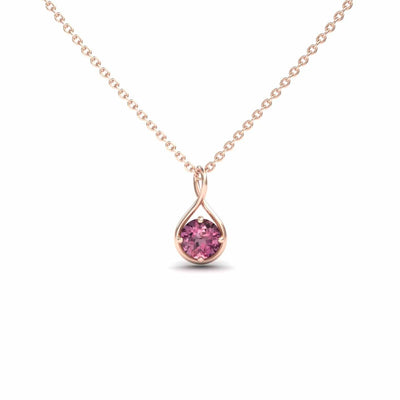 Pink Tourmaline Infinity Teardrop Necklace