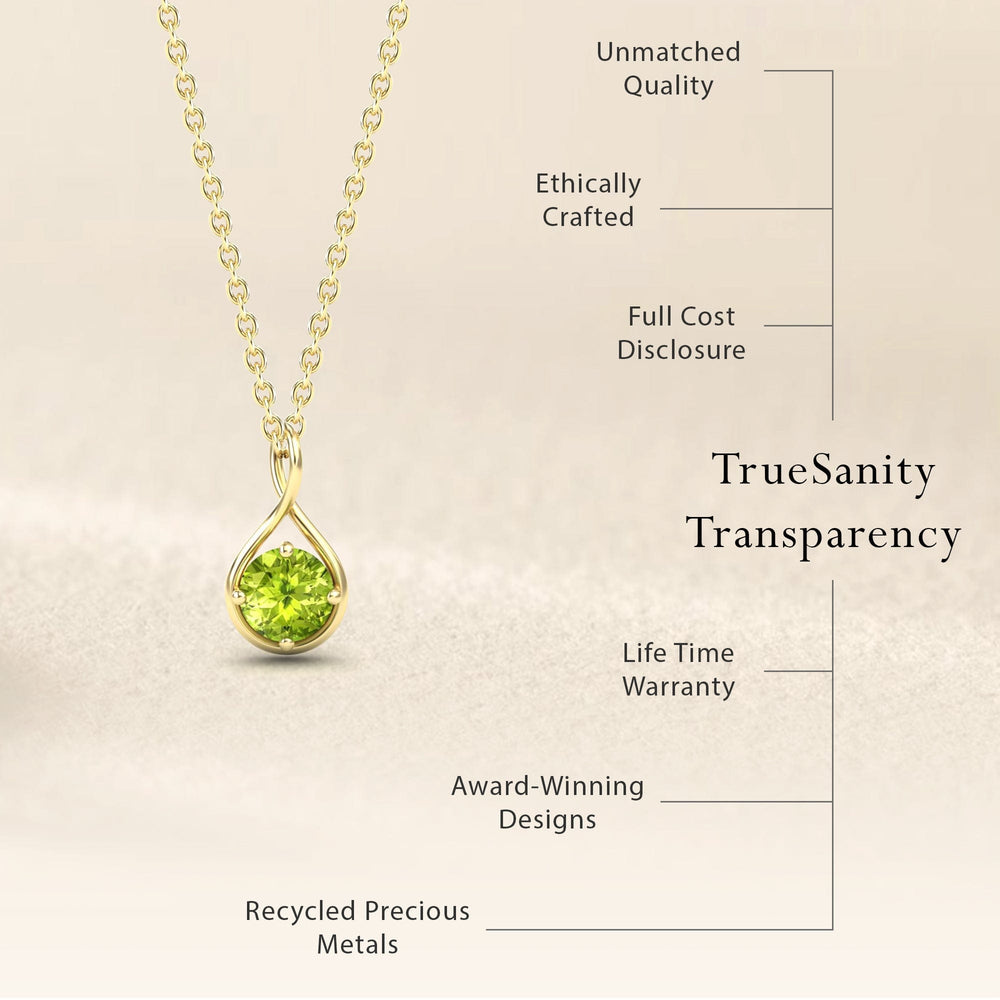 Peridot Infinity Teardrop Necklace - Paulina
