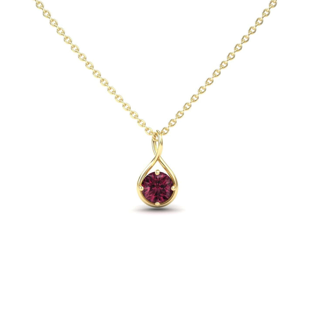 Rhodolite Garnet Infinity Teardrop Necklace - Paulina