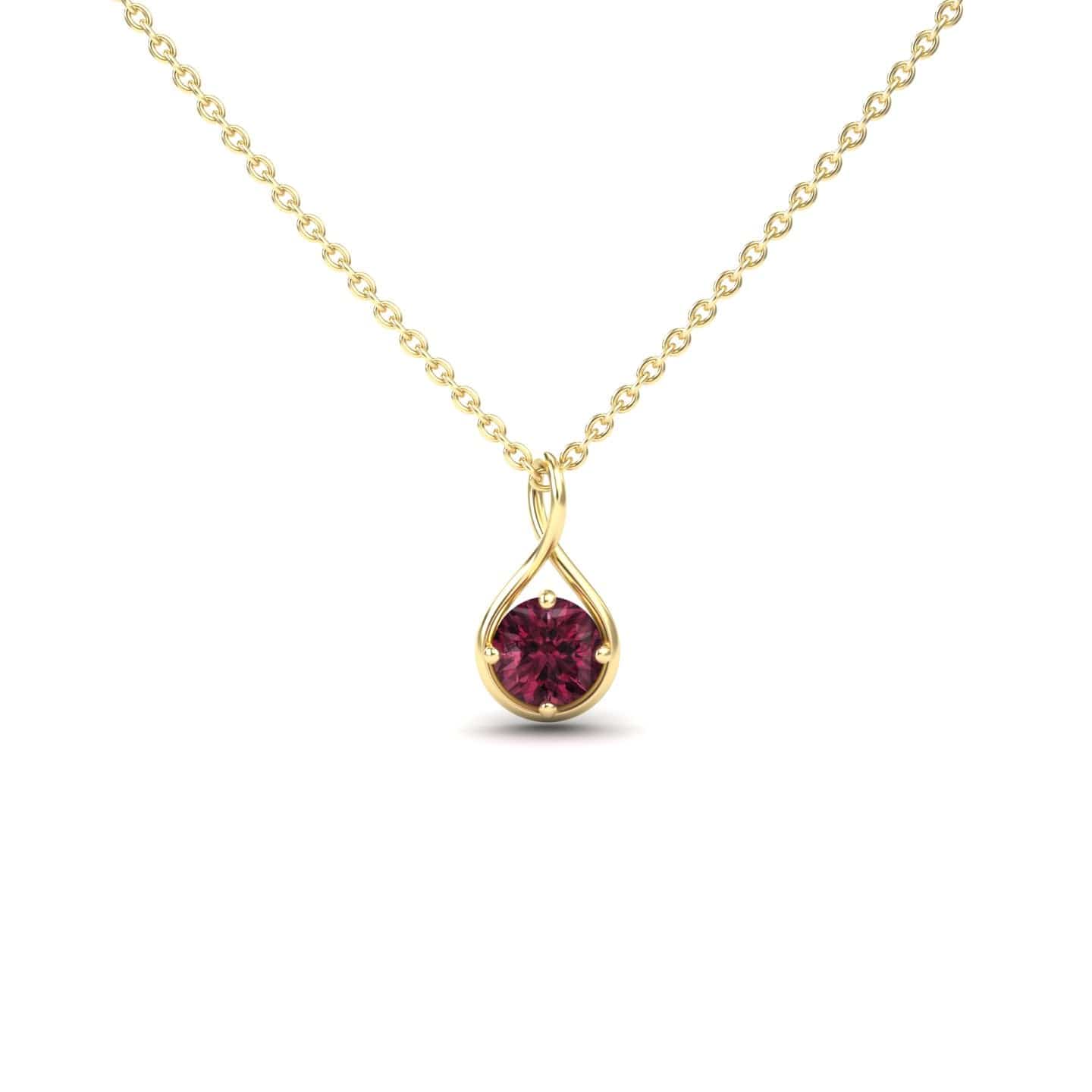 Rhodolite Garnet Infinity Teardrop Necklace - Paulina