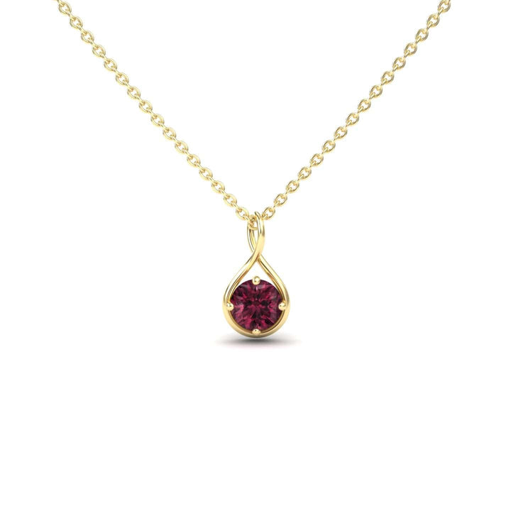 Rhodolite Garnet Infinity Teardrop Necklace - Paulina