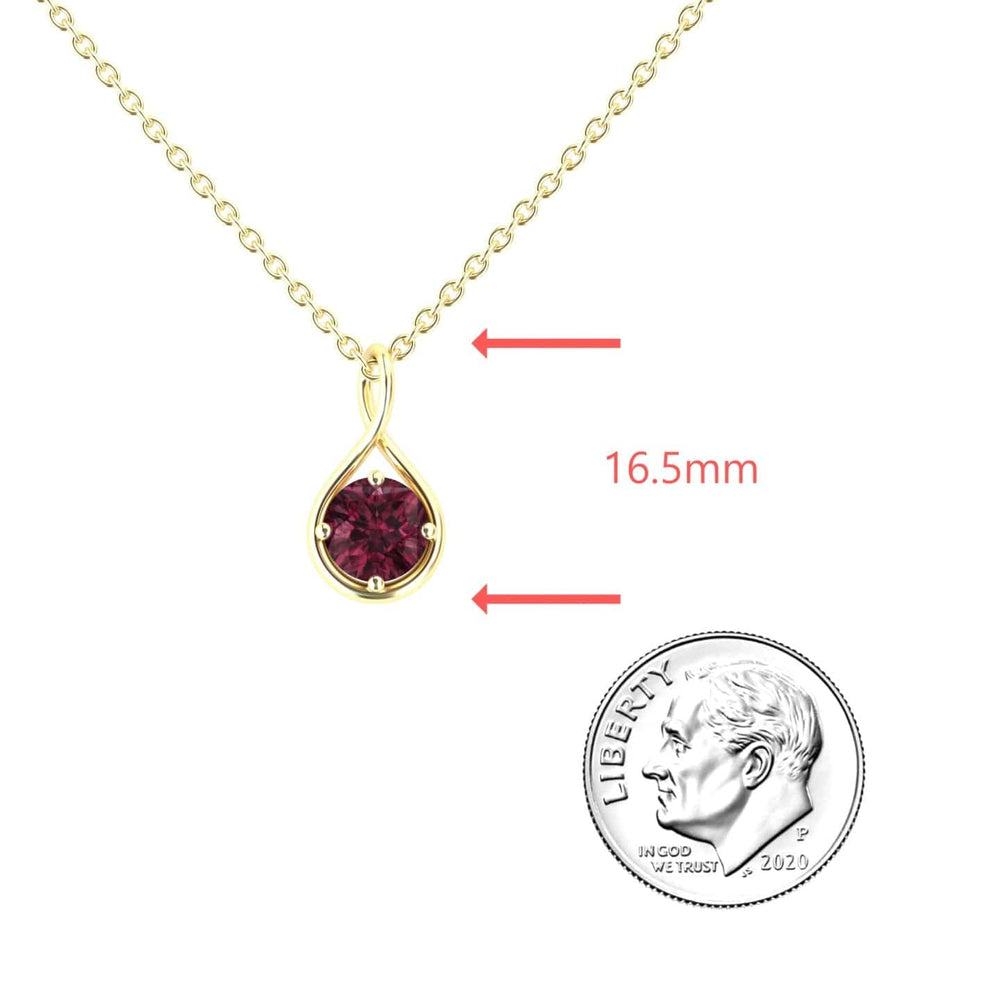 Rhodolite Garnet Infinity Teardrop Necklace - Paulina