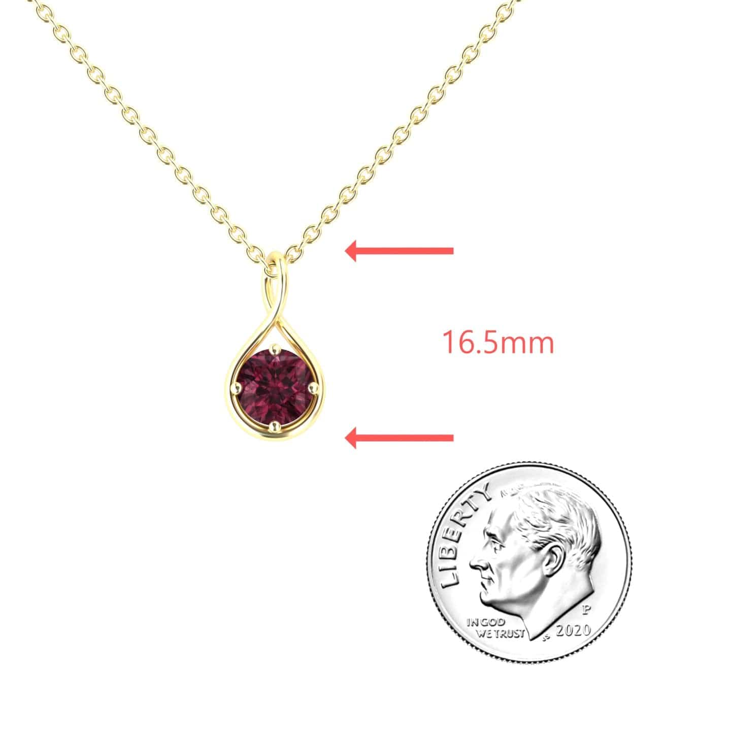 Rhodolite Garnet Infinity Teardrop Necklace - Paulina
