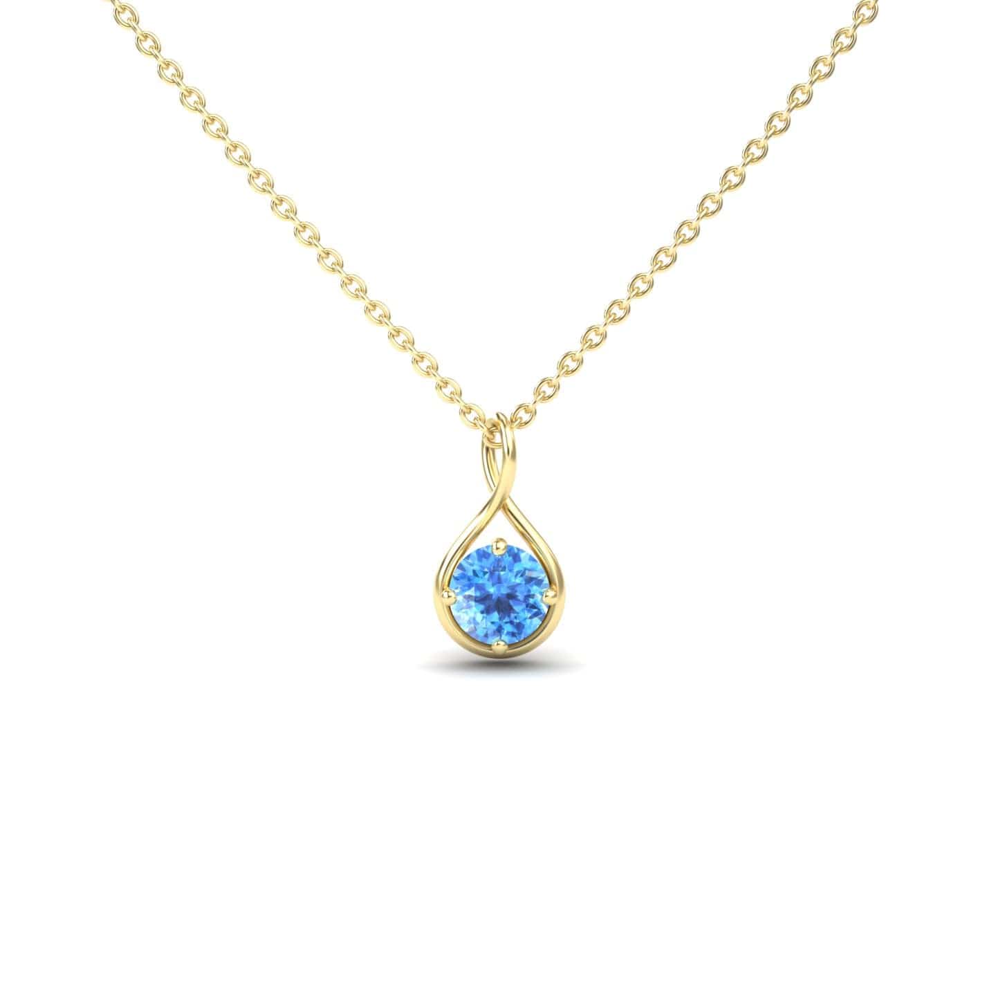 Swiss Blue Topaz Infinity Teardrop Necklace - Paulina