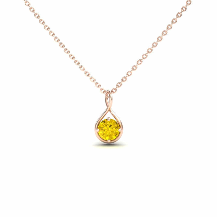 Yellow Sapphire Infinity Teardrop Necklace - Paulina
