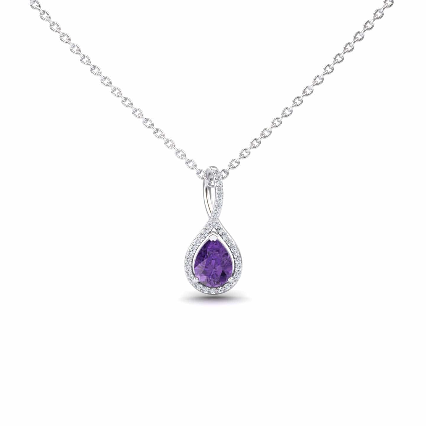 Amethyst & Diamond Twist Fancy Pendant - MYSP38