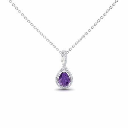 Amethyst & Diamond Halo Twist Fancy Pendant – Ramona