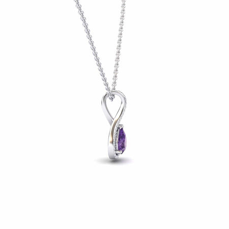 Amethyst & Diamond Halo Twist Fancy Pendant – Ramona
