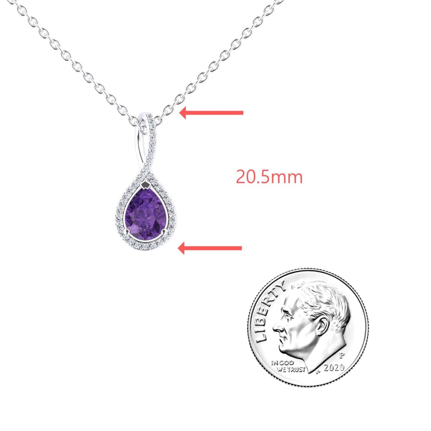 Amethyst & Diamond Twist Fancy Pendant - MYSP38