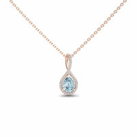 Aquamarine & White Diamond Twist Fancy Necklace - MYSP38