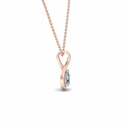 Aquamarine & White Diamond Twist Fancy Necklace - MYSP38