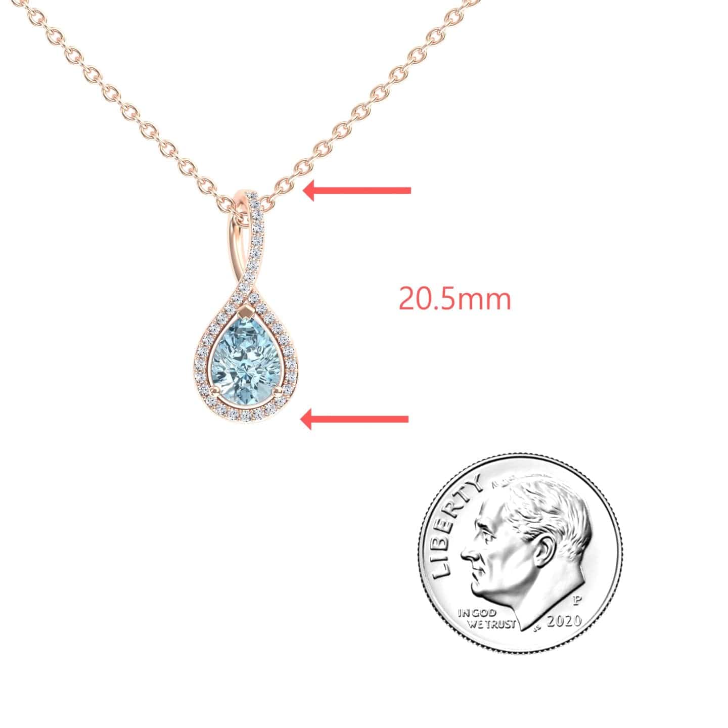 Aquamarine & White Diamond Twist Fancy Necklace - MYSP38