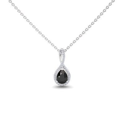Black & White Diamond Halo Twist Fancy Pendant – Ramona