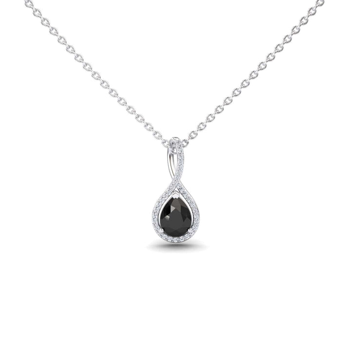 Black & White Diamond Halo Twist Fancy Pendant – Ramona