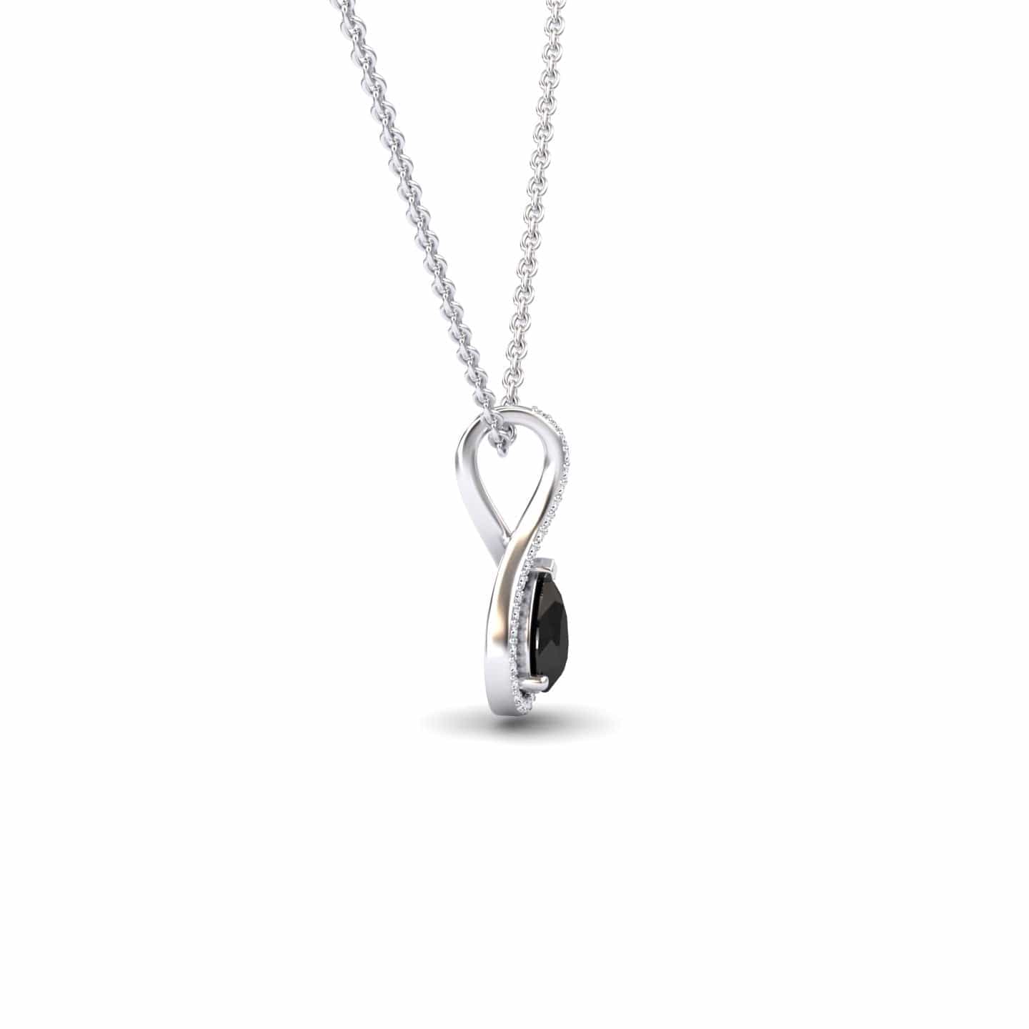Pear Black & White Diamond Twist Fancy Pendant - MYSP38