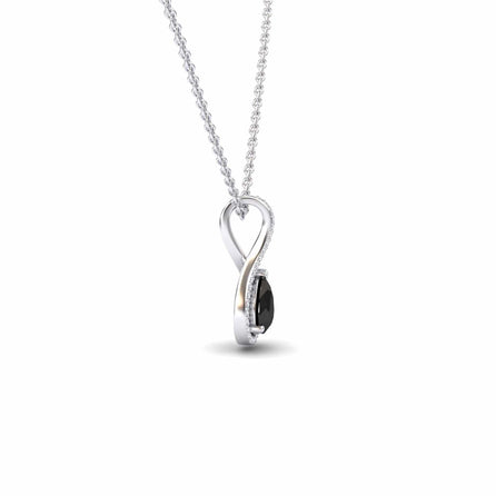 Pear Black & White Diamond Twist Fancy Pendant - MYSP38