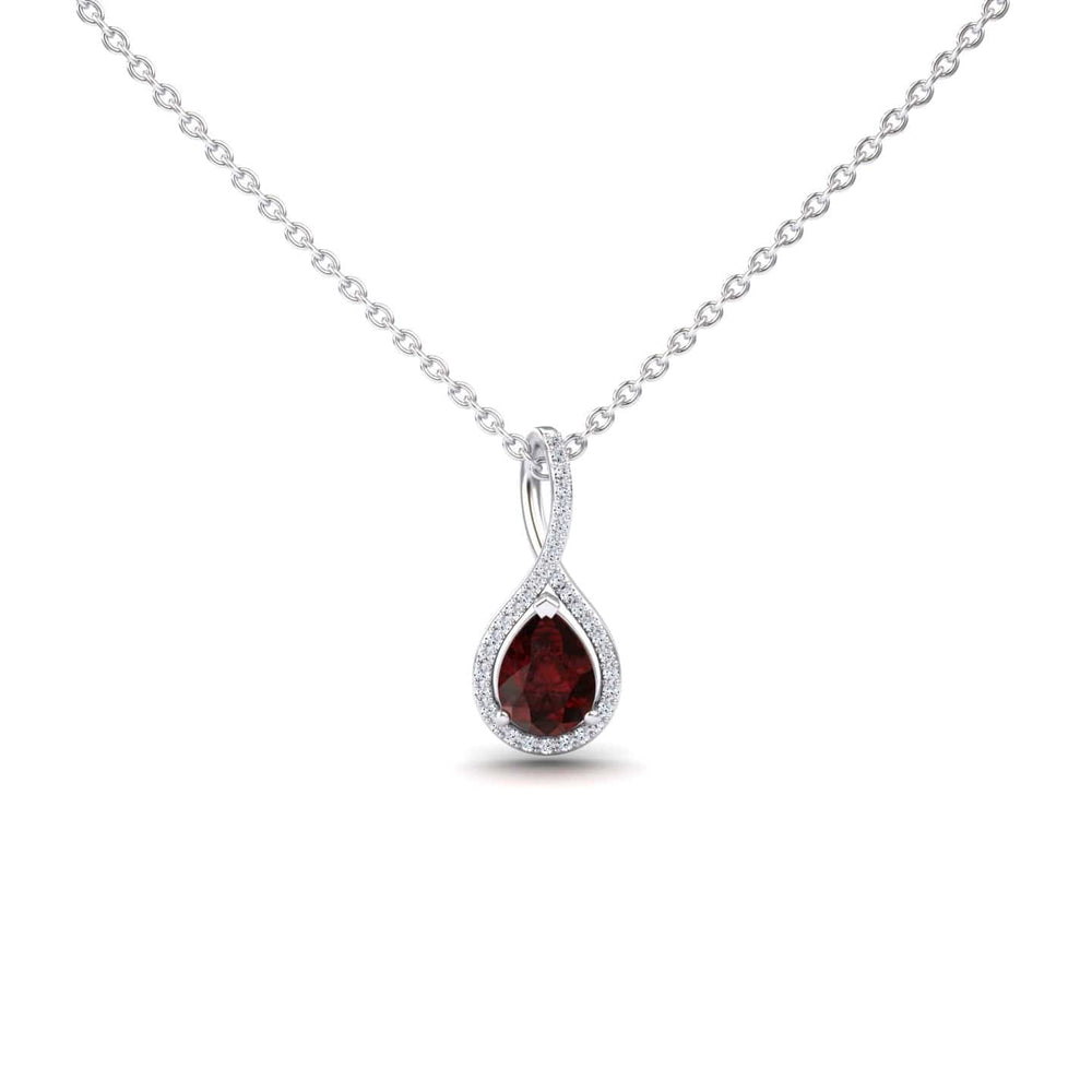 Garnet & Diamond Halo Twist Fancy Pendant – Ramona