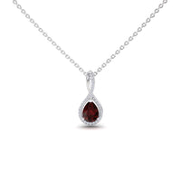 Pear Garnet & White Diamond Twist Fancy Pendant - MYSP38