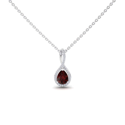 Garnet & Diamond Halo Twist Fancy Pendant – Ramona