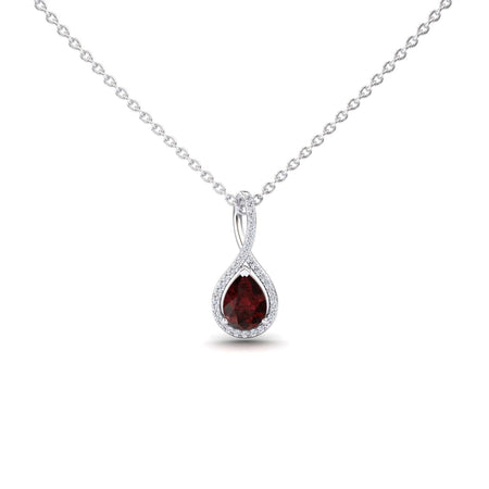 Garnet & Diamond Halo Twist Fancy Pendant – Ramona