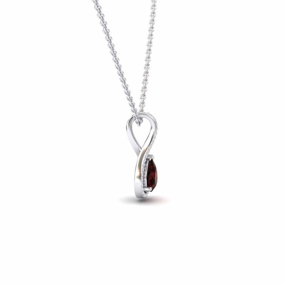 Garnet & Diamond Halo Twist Fancy Pendant – Ramona