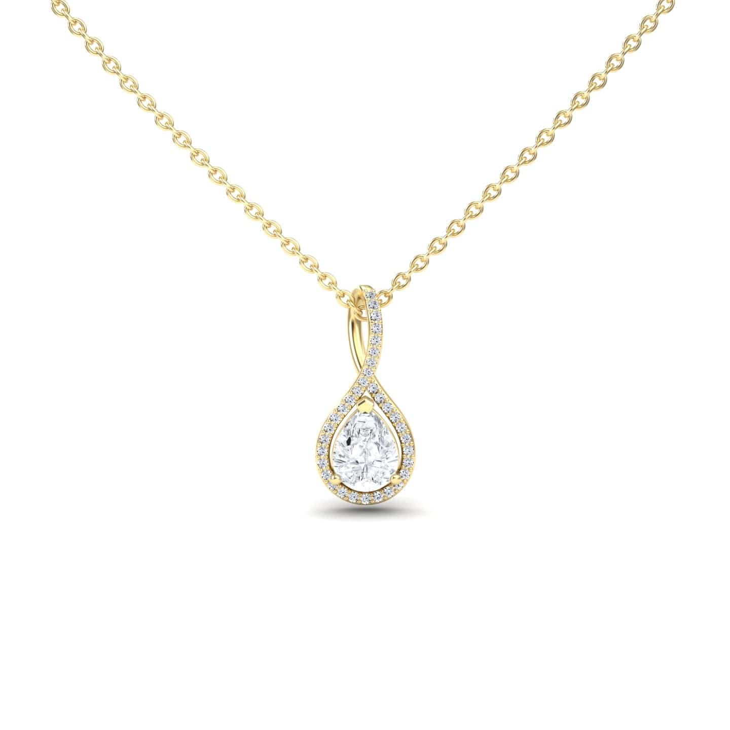 Pear Lab Grown White Diamond Twist Fancy Pendant - MYSP38