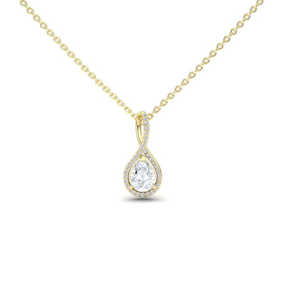 Lab Grown White Diamond Halo Twist Fancy Pendant – Ramona
