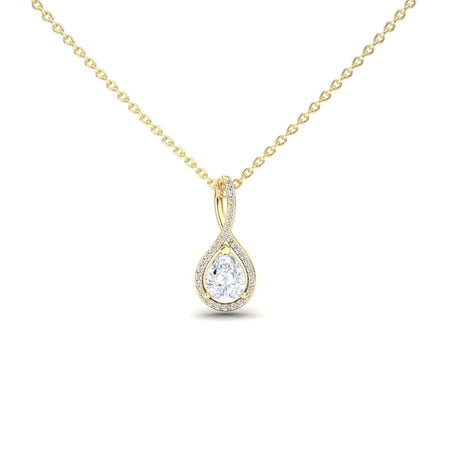 Lab Grown White Diamond Halo Twist Fancy Pendant – Ramona