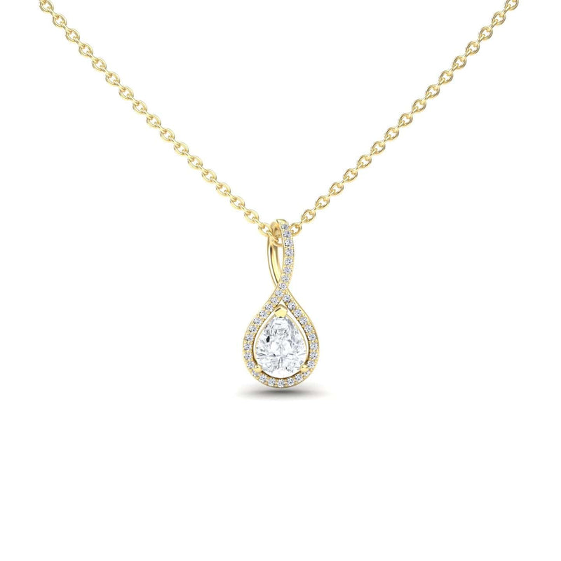 Lab Grown White Diamond Halo Twist Fancy Pendant – Ramona