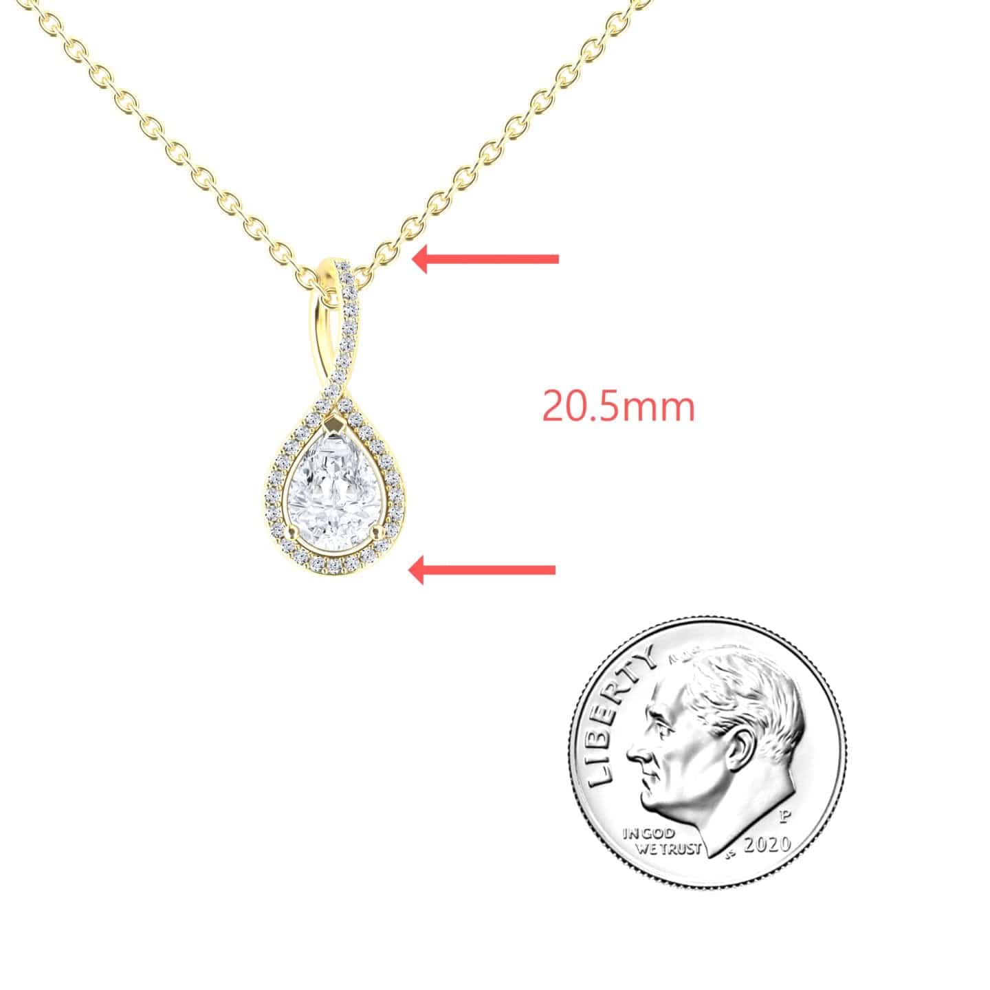 Pear Lab Grown White Diamond Twist Fancy Pendant - MYSP38