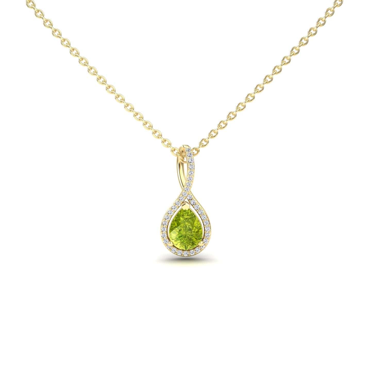 Peridot & White Diamond Twist Fancy Necklace - MYSP38